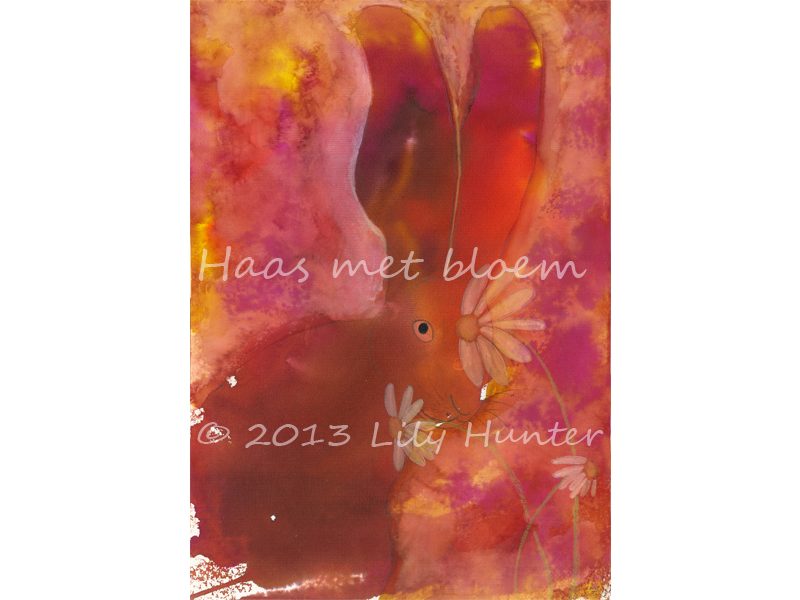 Haas met bloem